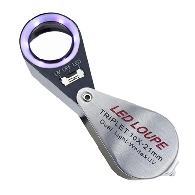 7802-10: 10X D21mm LED UV Magnifier